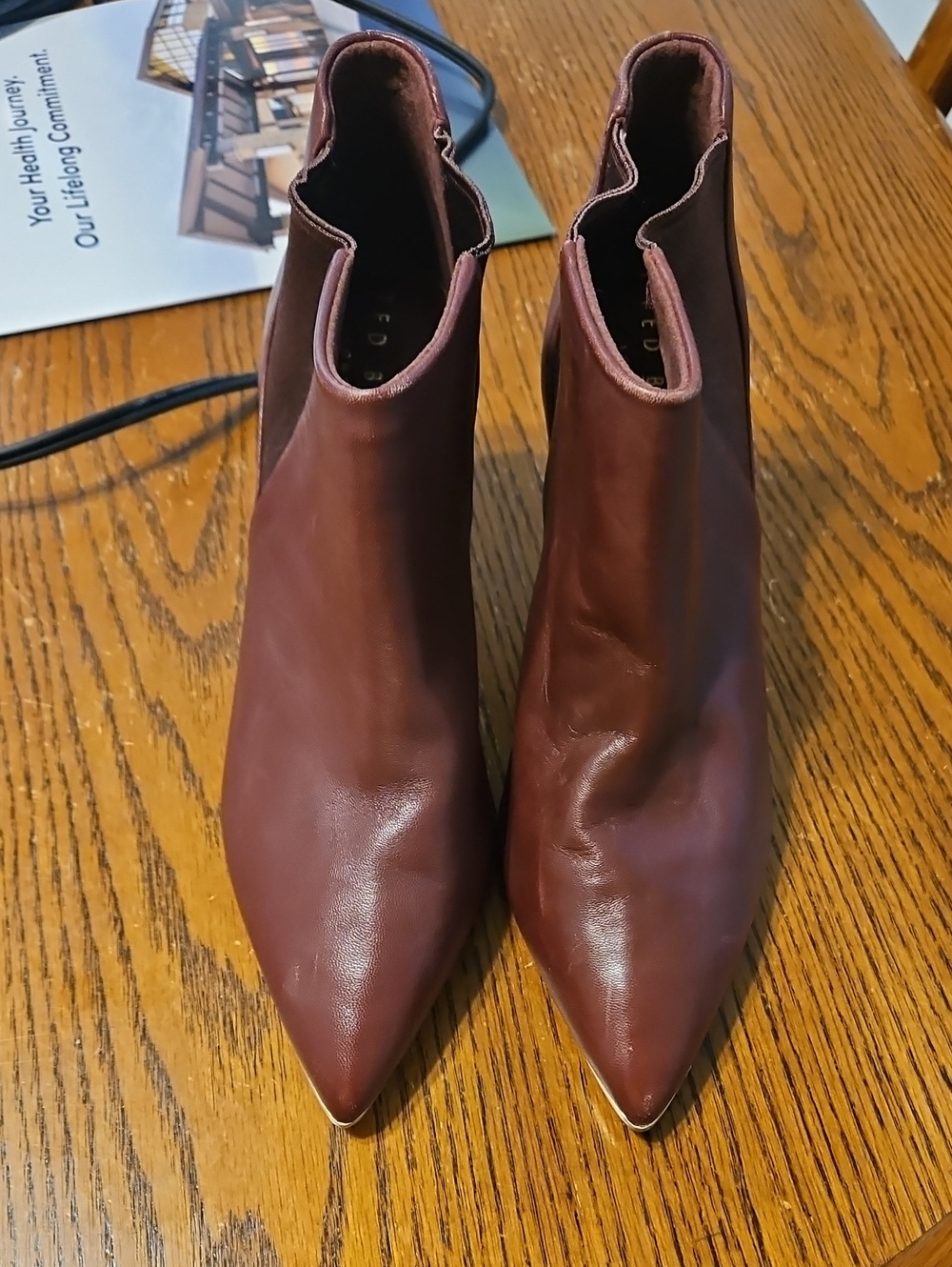 Ted Baker London Pointed Ankle Booties in Burgundy